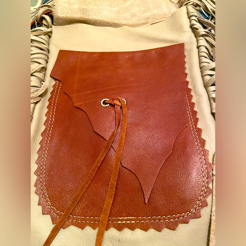 Leather Bag Native American Handcrafted 
Kokopelli Design New - Picture 7 of 11